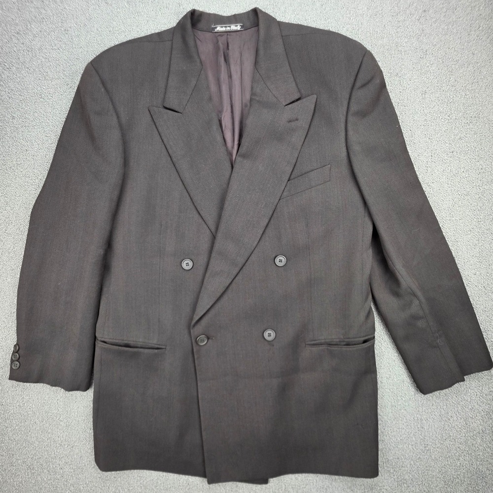 Giorgio Armani Le Collezioni Blazer Mens Brown Double Breasted Wool 41R
